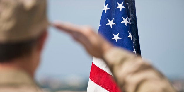 Soldier saluting