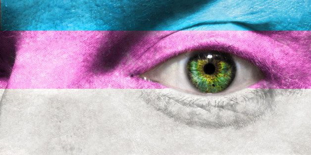transgender flag painted on...