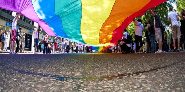 Rainbow flag, London Gay Pride, London, UK