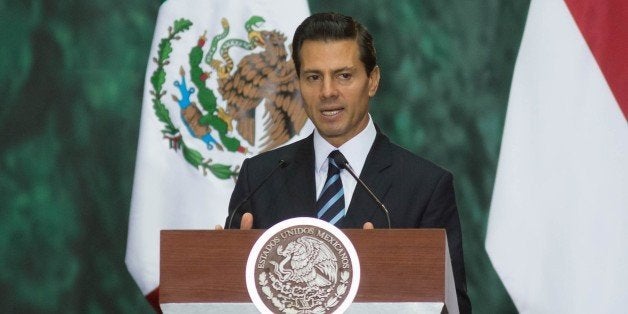 MEXICO CITY, MEXICO - JUNE 10: President of Mexico Enrique Pena Nieto and President of Singapore, Tony Tan Keng Yam (not seen