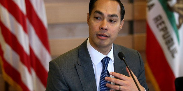 SUNNYVALE, CALIFORNIA - APRIL 08: Housing and Urban Development secretary Julian Castro speaks during a round table discussi