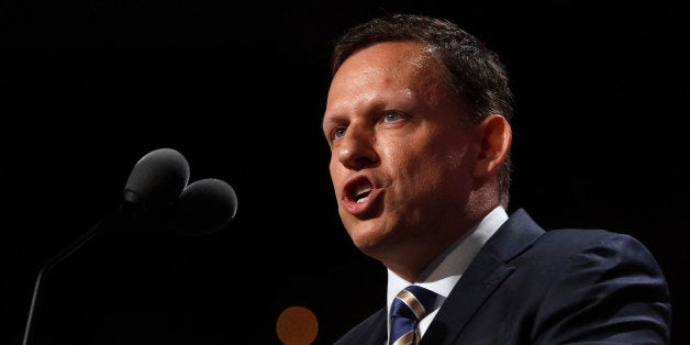 Peter Thiel, co-founder of PayPal, speaks at the Republican National Convention in Cleveland, Ohio, U.S., July 21 2016. REU