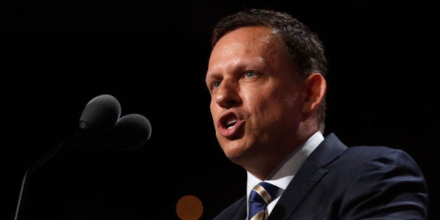 Peter Thiel, co-founder of PayPal, speaks at the Republican National Convention in Cleveland, Ohio, U.S., July 21 2016. REUTERS/Jonathan Ernst 