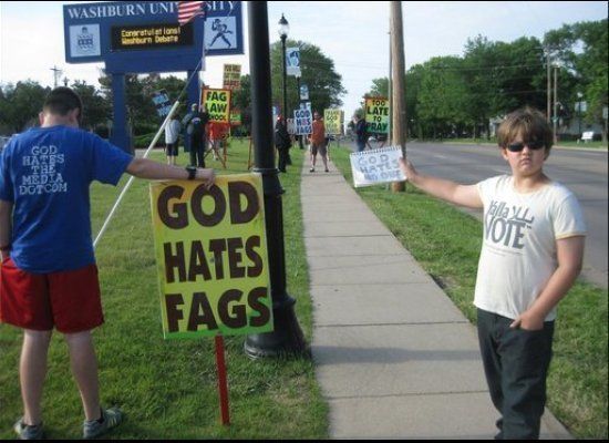 Nine-Year-Old Counter-Protest Against Westboro Baptist Church Protesters