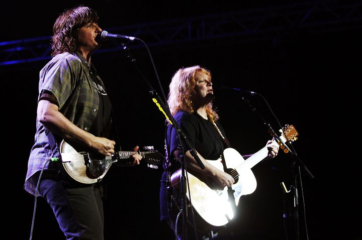 BYRON BAY, AUSTRALIA - APRIL 23: Indigo Girls perform on stage during day three of the Bluesfest Music Festival at Tyagarah Tea Tree Farm on April 23, 2011 in Byron Bay, Australia. (Photo by Mark Metcalfe/Getty Images)