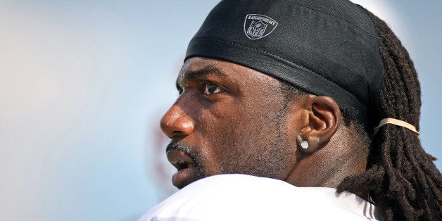 FOXBOROUGH, MA - AUGUST 16: Patriots wide receiver Donte Stallworth practices during a New England Patriots training camp workout on the practice fields outside of Gillette Stadium this afternoon. (Photo by Jim Davis/The Boston Globe via Getty Images)