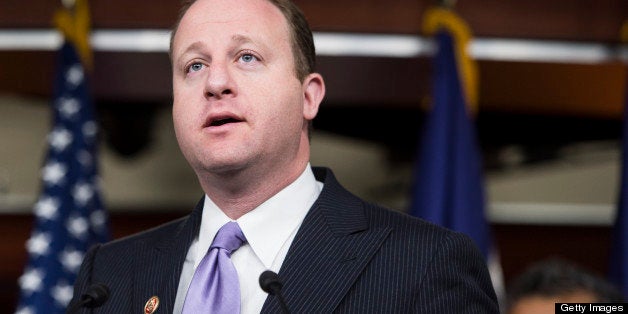 UNITED STATES - APRIL 11: Rep. Jared Polis, D-Colo., speaks during the news conference on the New Democrat Coalition Immigrat