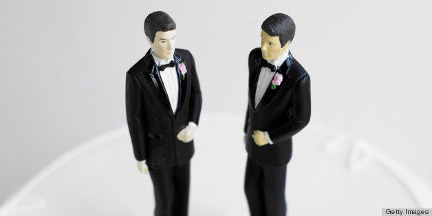 Same sex civil partnership wedding cake