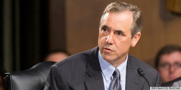 UNITED STATES - JUNE 12: Sen. Jeff Merkley, D-Ore., speaks during the Senate Health, Education, Labor and Pensions Committee hearing focusing on employment discrimination against lesbian, gay, bisexual, and transgender Americans and the 'Employment Non-Discrimination Act.' on Tuesday, June 12, 2012. (Photo By Bill Clark/CQ Roll Call)