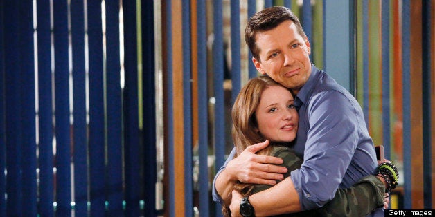 SEAN SAVES THE WORLD -- Pilot -- Pictured: (l-r) Samantha Isler as Ellie, Sean Hayes as Sean -- (Photo by: Vivian Zink/NBC/NB