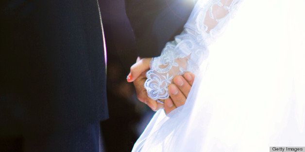 Bride and groom Hand in hand