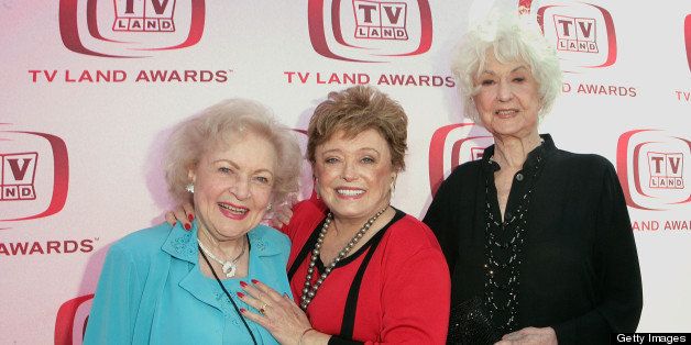 SANTA MONICA, CA - JUNE 08: 'The Golden Girls' actresses Betty White, Rue McClanahan and Beatrice Arthur arrive at the 6th annual 'TV Land Awards' held at Barker Hangar on June 8, 2008 in Santa Monica, California. (Photo by Todd Williamson/Getty Images for TV Land)