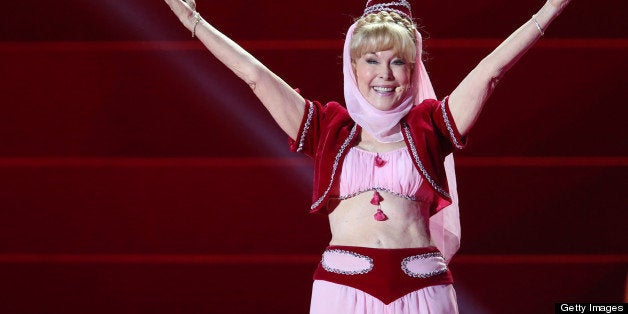 VIENNA, AUSTRIA - MAY 25: Barbara Eden performs during the 'Life Ball 2013 - Show' at City Hall on May 25, 2013 in Vienna, Austria. (Photo by Sean Gallup/Life Ball 2013/Getty Images)