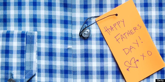 Close-up of Shirt with Happy Father's Day Tag