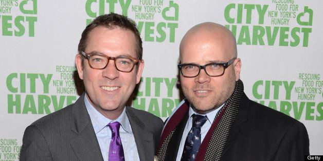 NEW YORK, NY - APRIL 16: Television personality Ted Allen (L) and Barry Rice attend the City Harvest 19th Annual An Evening Of Practical Magic, Honoring Marc Murphy at Cipriani 42nd Street on April 16, 2013 in New York City. (Photo by Andrew H. Walker/Getty Images for City Harvest)