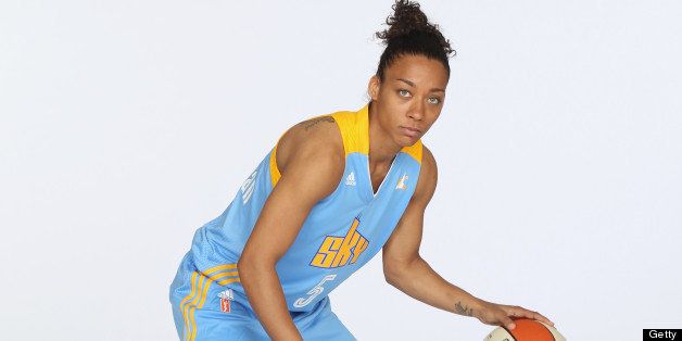 DEERFIELD, IL - MAY 9: Sharnee Zoll-Norman #5 of the Chicago Sky gets her portrait taken during the 2013 Chicago Sky Media Day on May 09, 2013 at the Sachs Recreation Center in Deerfield, Illinois. NOTE TO USER: User expressly acknowledges and agrees that, by downloading and or using this Photograph, user is consenting to the terms and conditions of the Getty Images License Agreement. Mandatory Copyright Notice: Copyright 2013 NBAE (Photo by Gary Dineen/NBAE via Getty Images)