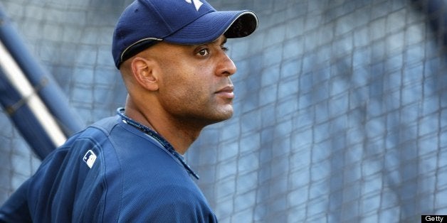 SAN DIEGO - MARCH 31: Tony Clark #7 of the San Diego Padres watches batting practice before the Opening Day game against the