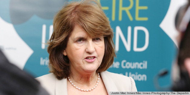 DUBLIN, IRELAND - FEBRUARY 08: Ireland's Minister for Social Protection, Joan Burton, T.D attends the second plenary session