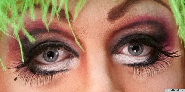 fancy drag queen in green dress ...