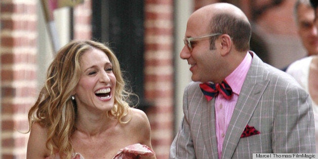 NEW YORK - OCTOBER 01: Actress Sarah Jessica Parker and actor Willie Garson sighting filming a scene for the movie 'Sex and The City' on location in the west village on October 01 2007 in New York City (Photo by Marcel Thomas/FilmMagic) 