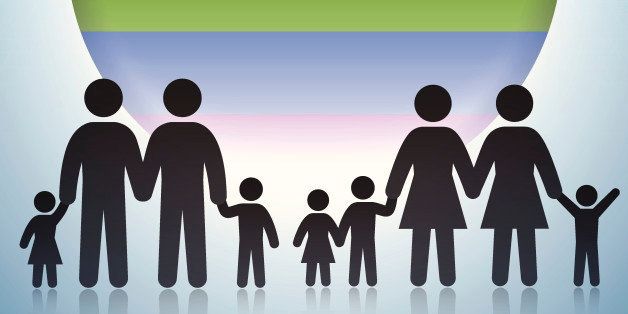 Gay Adoption Rights Family Concept Stick Figures