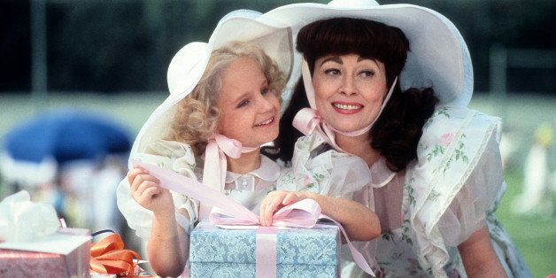 Actress Faye Dunaway and Mara Hobel on the set of Paramount Pictures movie ' Mommie Dearest' in 1981. (Photo by Michael Ochs Archives/Getty Images)