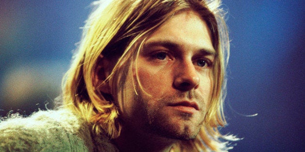 Kurt Cobain of Nirvana during the taping of MTV Unplugged at Sony Studios in New York City, 11/18/93. Photo by Frank Micelott