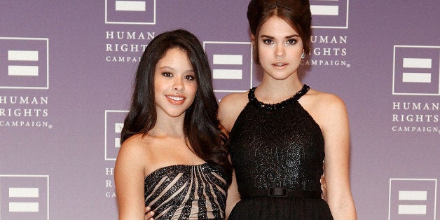 WASHINGTON, DC - OCTOBER 05: Actresses Cierra Ramirez (L) and Maia Mitchell of 'The Fosters' attend the 2013 HRC National Dinner at Washington Convention Center on October 5, 2013 in Washington, DC. (Photo by Paul Morigi/WireImage)