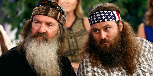 TODAY -- Pictured: (l-r) Phil Robertson and Willie Robertson appear on NBC News' 'Today' show -- (Photo by: Peter Kramer/NBC/NBC NewsWire via Getty Images)