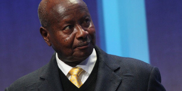 President of Uganda Yoweri Museveni attends the Clinton Global Initiative on September 26, 2013 in New York. AFP PHOTO/Mehdi Taamallah (Photo credit should read MEHDI TAAMALLAH/AFP/Getty Images)