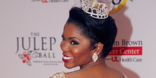 LOUISVILLE, KY - MAY 06: 2010 Miss Kentucky Djuan Trent attends the 2011 Julep Ball during the 137th Kentucky Derby at the Galt House Hotel & Suites Grand Ballroom on May 6, 2011 in Louisville, Kentucky. (Photo by Joey Foley/Getty Images)