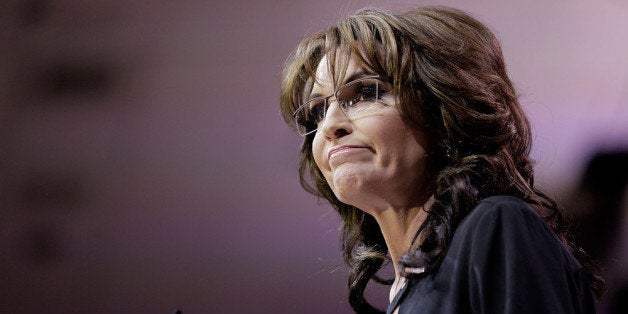 NATIONAL HARBOR, MD - MARCH 08: Conservative pundit, television personality and former vice presidential candidate Sarah Palin speaks during the 41st annual Conservative Political Action Conference at the Gaylord International Hotel and Conference Center on March 8, 2014 in National Harbor, Maryland. The conference, a project of the American Conservative Union, brings together conservative polticians, pundits and voters for three days of speeches and workshops. (Photo by T.J. Kirkpatrick/Getty Images)