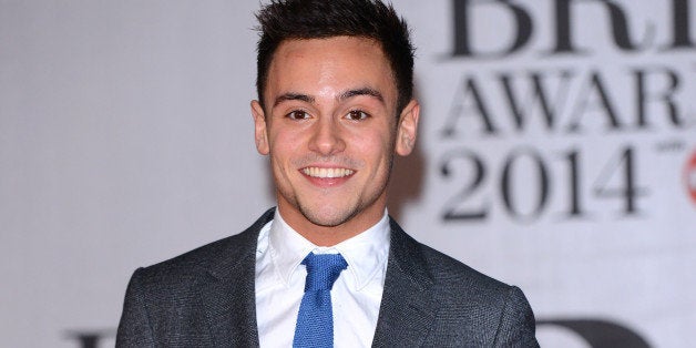 LONDON, ENGLAND - FEBRUARY 19: Tom Daley attends The BRIT Awards 2014 at 02 Arena on February 19, 2014 in London, England.