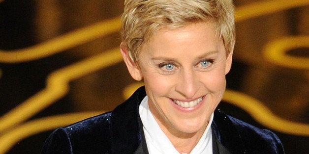 HOLLYWOOD, CA - MARCH 02: Host Ellen DeGeneres speaks onstage during the Oscars at the Dolby Theatre on March 2, 2014 in Hollywood, California. (Photo by Kevin Winter/Getty Images)