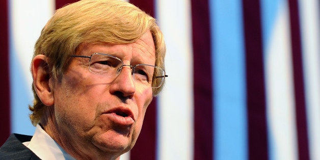 WEST HOLLYWOOD, CA - AUGUST 04: Lawyer Theodore Olson speaks during a rally to celebrate the ruling to overturn Proposition