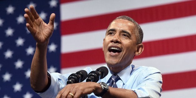 US President Barack Obama speaks on the economy at the Paramount Theatre in Austin, Texas, on July 10, 2014. Obama hailed new data showing the US economy churned out 288,000 jobs in June as a sign the long US recovery is gathering momentum. AFP PHOTO/Jewel Samad (Photo credit should read JEWEL SAMAD/AFP/Getty Images)