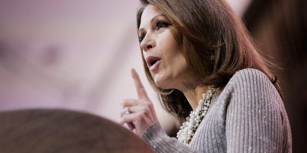 NATIONAL HARBOR, MD - MARCH 08: U.S. Rep. Michele Bachmann (R-MN) speaks during the 41st annual Conservative Political Action Conference at the Gaylord International Hotel and Conference Center on March 8, 2014 in National Harbor, Maryland. The conference, a project of the American Conservative Union, brings together conservatives polticians, pundits and voters for three days of speeches and workshops. (Photo by T.J. Kirkpatrick/Getty Images)