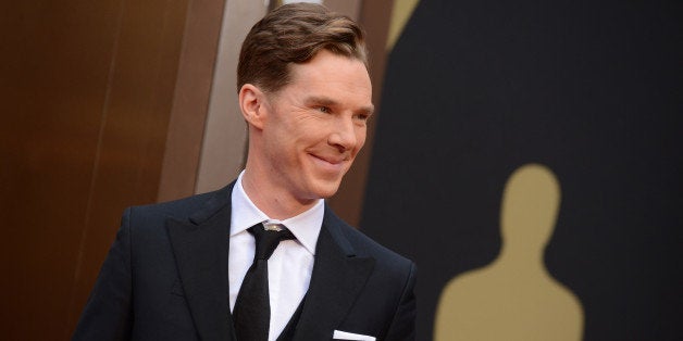 Benedict Cumberbatch arrives at the Oscars on Sunday, March 2, 2014, at the Dolby Theatre in Los Angeles. (Photo by Jordan S