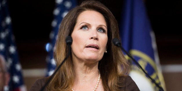 UNITED STATES - JUNE 26: Rep. Michele Bachmann, R-Minn., joins House Republicans to speak during a news conference in opposition to the Supreme Court's Defense of Marriage Act (DOMA) decision on Wednesday, June 26, 2013. (Photo By Bill Clark/CQ Roll Call)