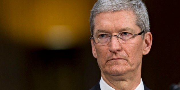 Apple CEO Tim Cook testifies on Capitol Hill in Washington, Tuesday, May 21, 2013, before the Senate Homeland Security and Go