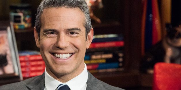 In this Nov. 5, 2014 photo, host Andy Cohen poses for a portrait on the set of his show, "Watch What Happens Live," in New York. Cohen has published a second book, "The Andy Cohen Diaries: A Deep Look at a Shallow Year." (AP Photo/Charles Sykes)