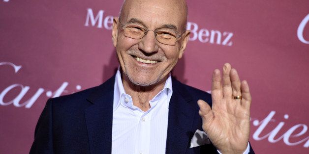 Patrick Stewart arrives at the 26th annual Palm Springs International Film Festival Awards Gala on Saturday, Jan. 3, 2015, in Palm Springs, Calif. (Photo by Jordan Strauss/Invision/AP)