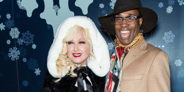 NEW YORK, NY - DECEMBER 03: Singer-songwriter Cyndi Lauper and actor Billy Porter attend the 82nd annual Rockefeller Christmas Tree Lighting Ceremony at Rockefeller Center on December 3, 2014 in New York City. (Photo by Gilbert Carrasquillo/FilmMagic)