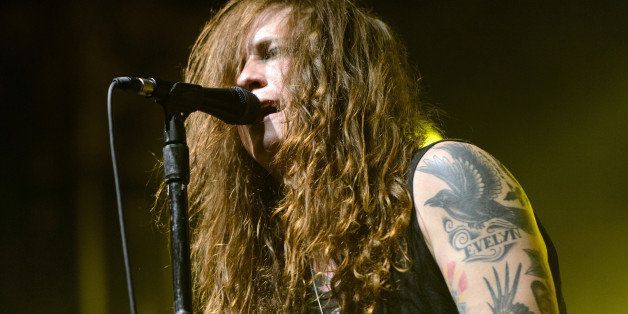CHICAGO, IL - OCTOBER 16: Laura Jane Grace of Against Me! performs on stage at Aragon Ballroom on October 16, 2014 in Chicago, United States. (Photo by Daniel Boczarski/Redferns via Getty Images)