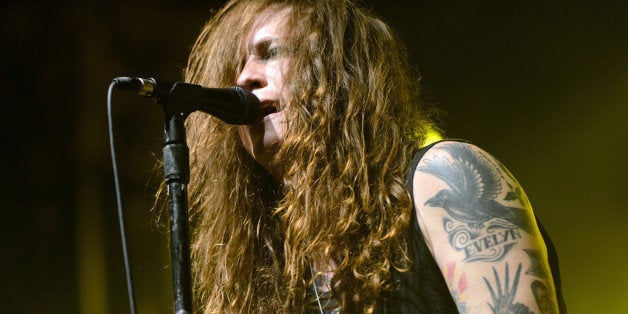 CHICAGO, IL - OCTOBER 16: Laura Jane Grace of Against Me! performs on stage at Aragon Ballroom on October 16, 2014 in Chicago