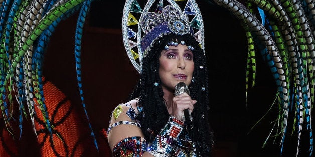 LOS ANGELES, CA - JULY 07: Singer Cher performs during the 'Dressed 2 Kill' tour at Staples Center on July 7, 2014 in Los Angeles, California. (Photo by Chelsea Lauren/WireImage)