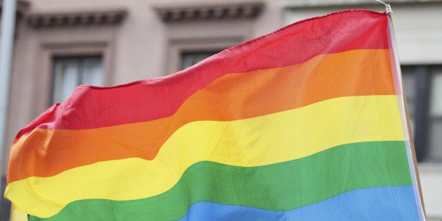 Rainbow flag symbolizing and celebrating gay rights and freedom of expression.