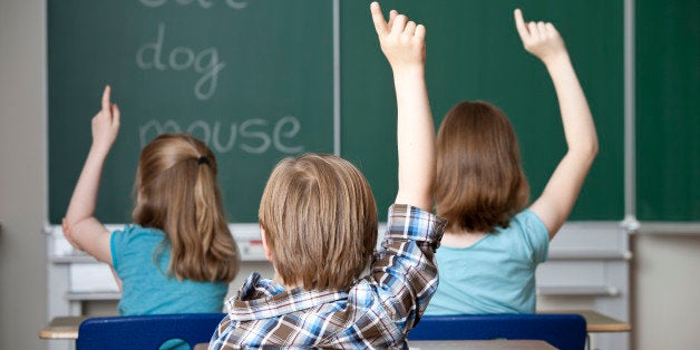 Pupils in classroom, Hamburg, Germany