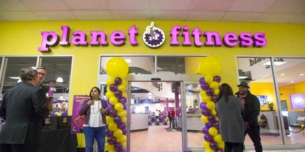 TORONTO, ON - JANUARY 7: Planet Fitness, a low cost gym chain, opened its first Canadian branch in Toronto. The franchise is