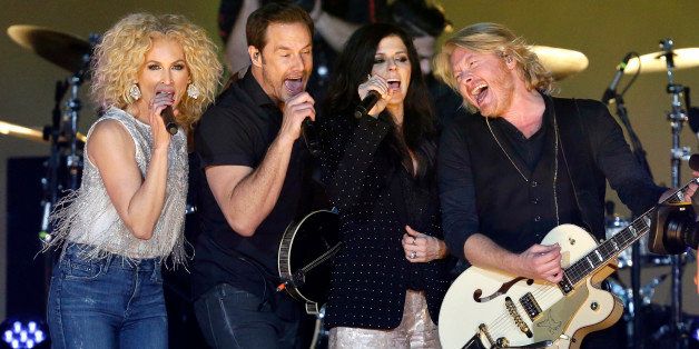 Members of the country group, Little Big Town, perform during the halftime show of the Orange Bowl NCAA college football game between Georgia Tech and Mississippi State, Wednesday, Dec. 31, 2014, in Miami Gardens, Fla. (AP Photo/Wilfredo Lee)